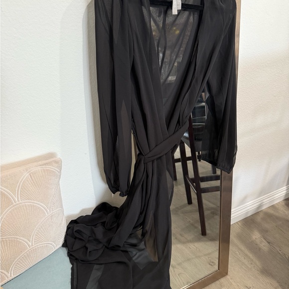 ASOS Elegant Black Sheer Maxi Dress/Cover Up - Picture 10 of 13